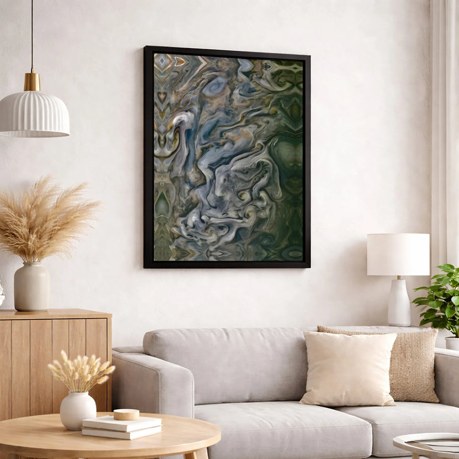 Abstract Liquid Marble Canvas Wall Art | Moody Earth Tone Swirls | Premium Fade-Resistant Gallery Print | Modern Home & Office Decor Gift