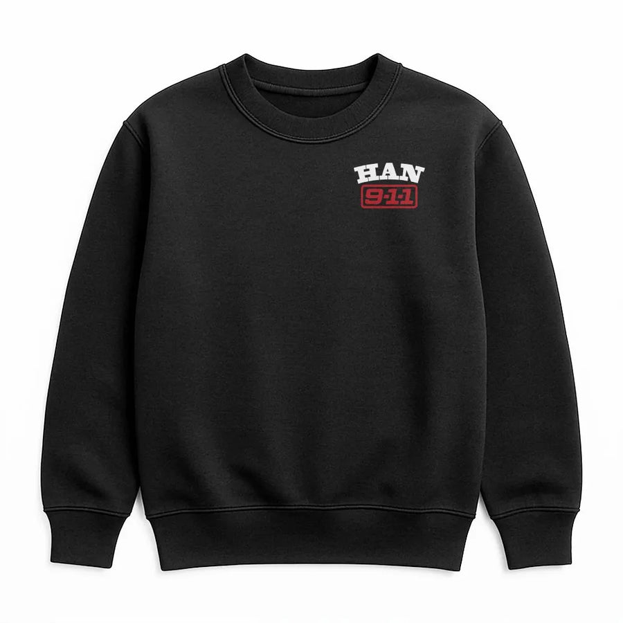 Han 911 First Responder Sweatshirt | Minimalist Left Chest Graphic | Premium Cotton Unisex Tee | Gift for 911 Dispatcher, Paramedic, EMT