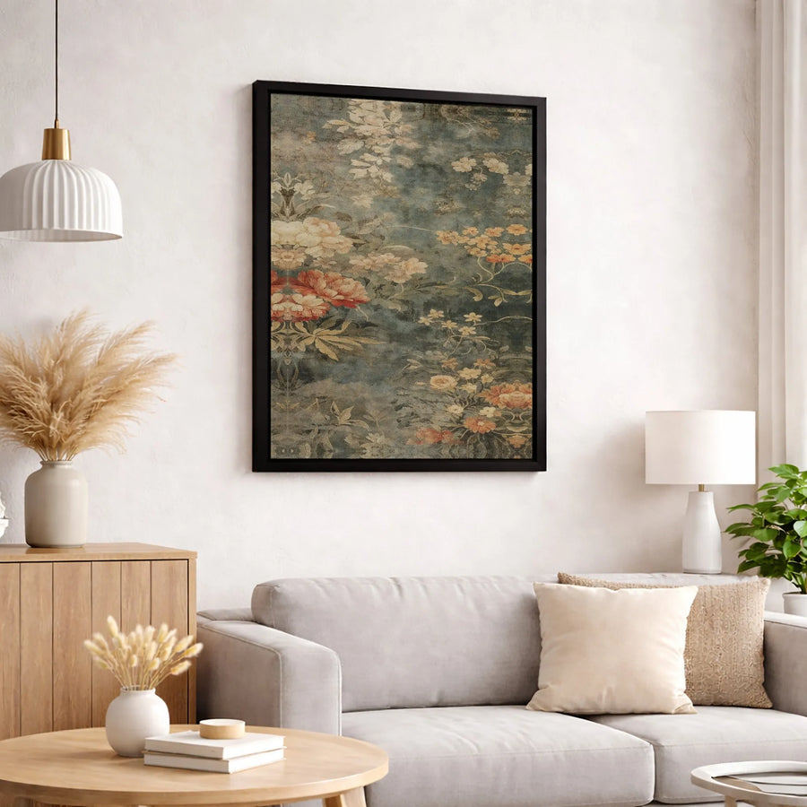 Moody Floral Canvas Wall Art | Vintage Botanical Oil Painting Style | Premium Gallery Wrap 1.25 Inch Profile | Elegant Home Decor Gift