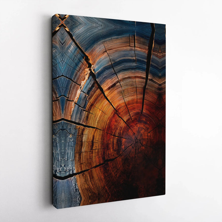 Abstract Tree Ring Wall Art | Wood Grain Texture Print | Premium 1.25" Gallery Canvas | Modern Home & Office Decor