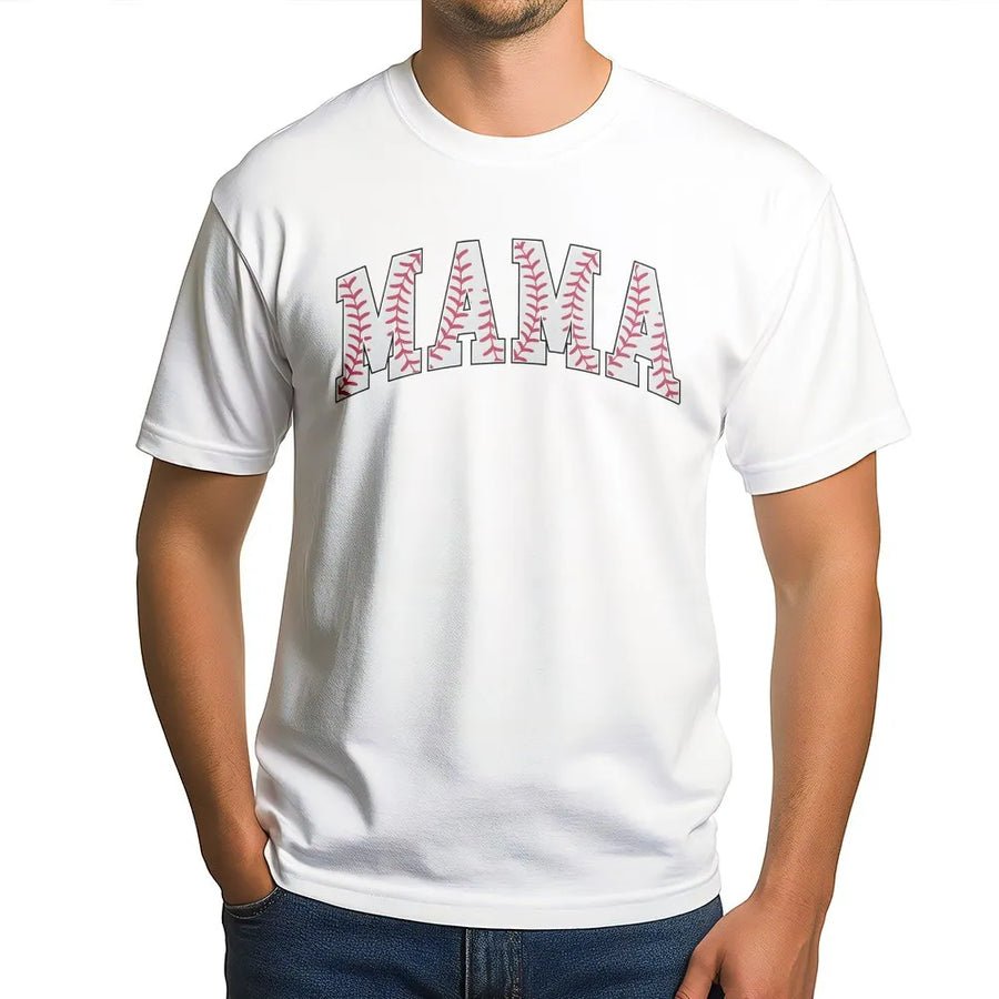 Baseball Mama T-Shirt | Baseball Stitch Lettering | Cozy Cotton Blend | Mothers Day Gift for Sports Mom