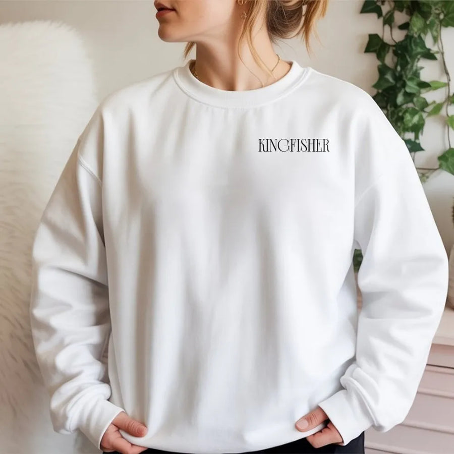 Kingfisher Sweatshirt | Minimalist Bird Watcher Crewneck | Premium Cotton Blend Pullover | Aesthetic Nature Lover Gift
