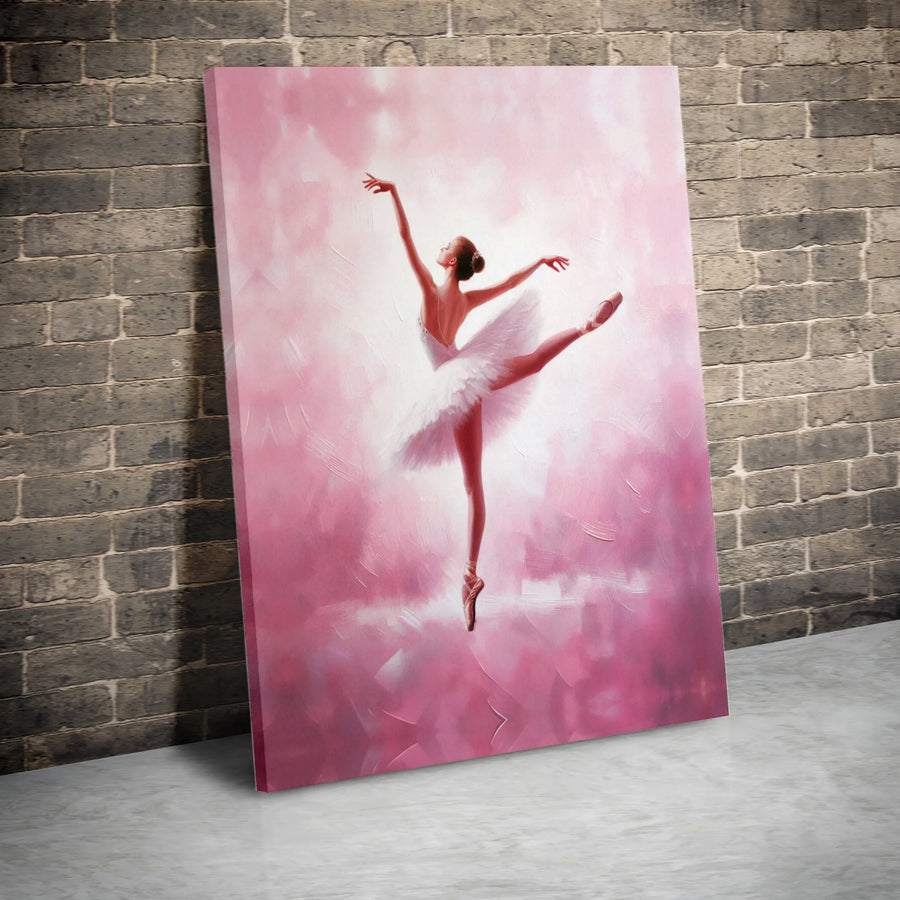 Ballerina Canvas Wall Art | Elegant Pink Ballet Dancer Print | Premium Gallery-Wrapped Gallery Quality Decor | Gift for Dancers & Girls Room