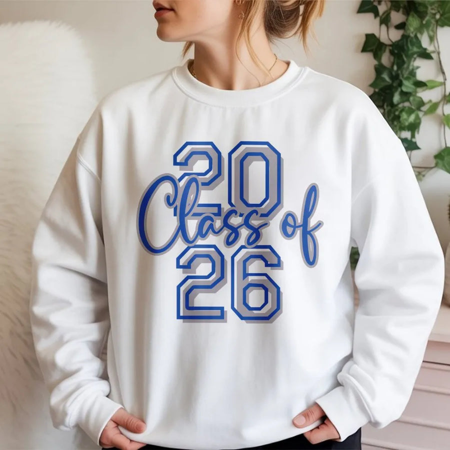 Class of 2026 Sweatshirt | Varsity Style Senior Graduation Gift | Premium Cotton Blend Crewneck | Graduation Apparel for Students