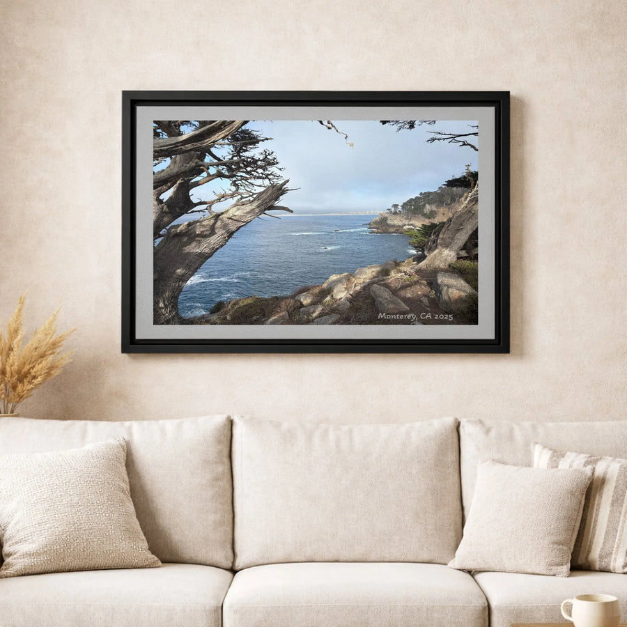 Monterey Coastal Wall Art | California Cypress Tree Seascape Print | Premium Gallery Wrapped Canvas | Scenic Landscape Decor for Home or Office