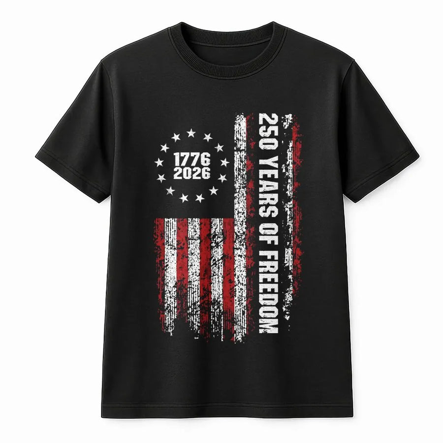 USA 250th Anniversary T-Shirt | Vintage 1776-2026 Distressed Flag | Soft Cotton Blend | Patriotic 4th of July Gift For Americans