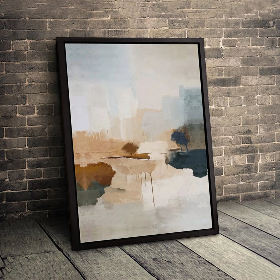 Abstract Landscape Wall Art | Modern Earth Tone Gallery Wrapped Canvas | Premium Fade-Resistant Print | Minimalist Home & Office Decor