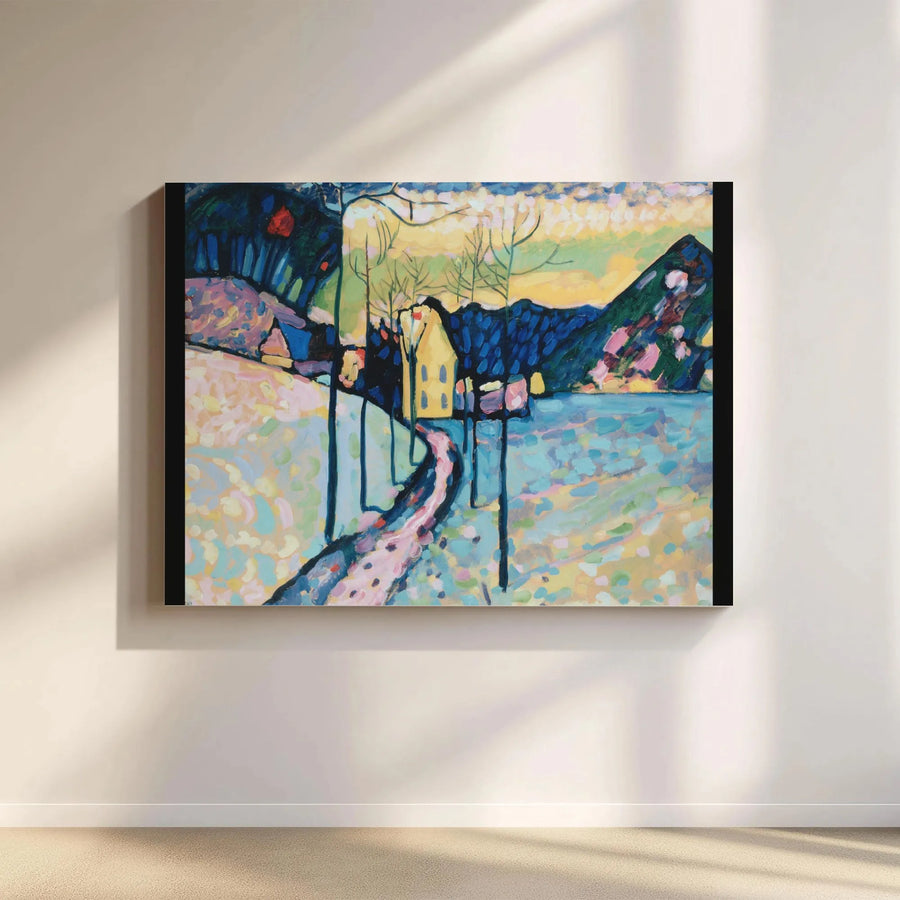 Winter Landscape Canvas Art | Wassily Kandinsky Expressionist Print | 1.25" Gallery Wrap Premium Wall Decor | Ready to Hang Artistic Home Gift