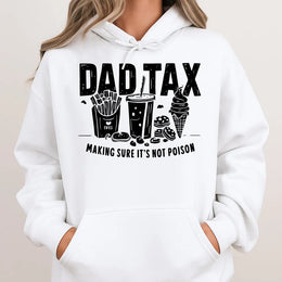 Dad Tax Hoodie | Funny Food Graphic Pullover | Premium Cotton Blend | Best Father's Day 2026 Gift for New Dads and Foodie Dads