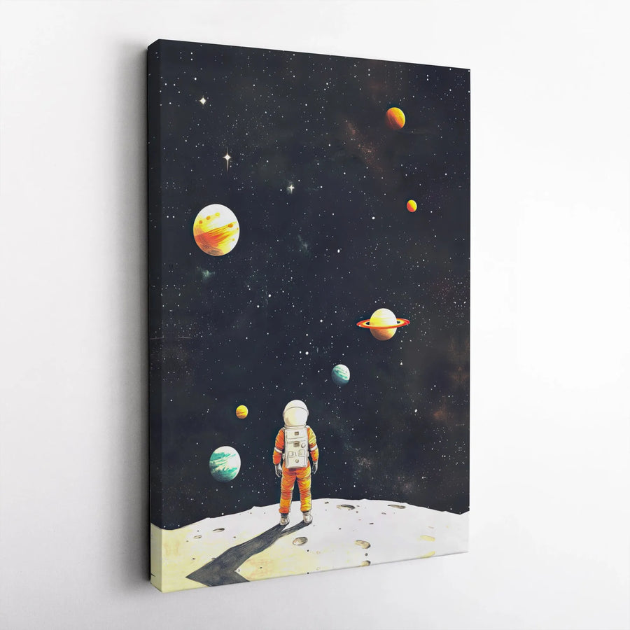 Astronaut Wall Art Print | Cosmic Space Galaxy Poster | Premium Gallery Canvas | Unique Astronomy Gift for Space Lovers