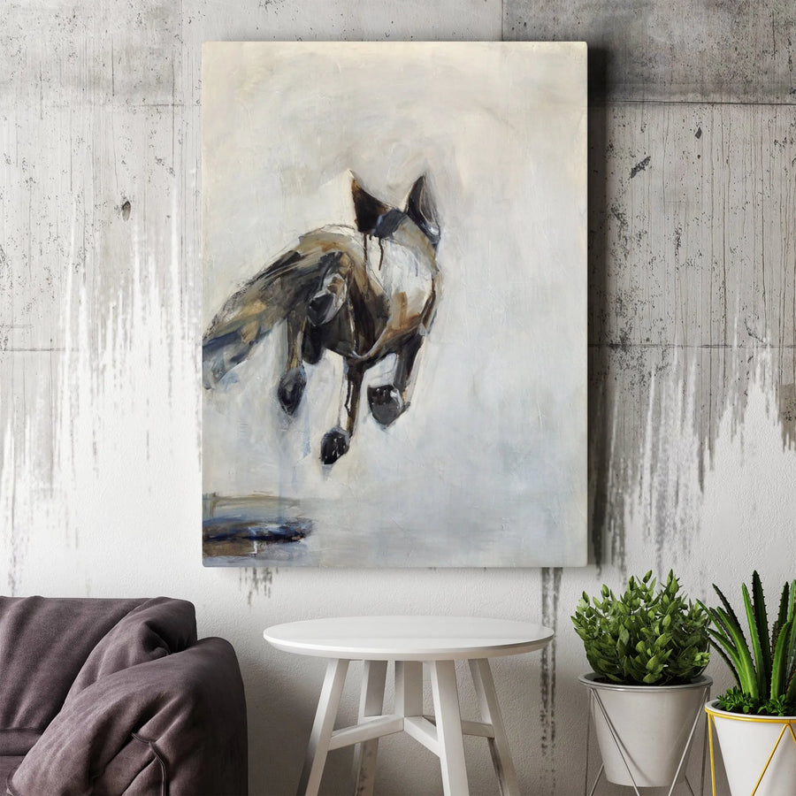 Abstract Fox Canvas Wall Art | Expressive Wildlife Painting | Premium Gallery Wrapped Canvas | Modern Rustic Living Room Decor