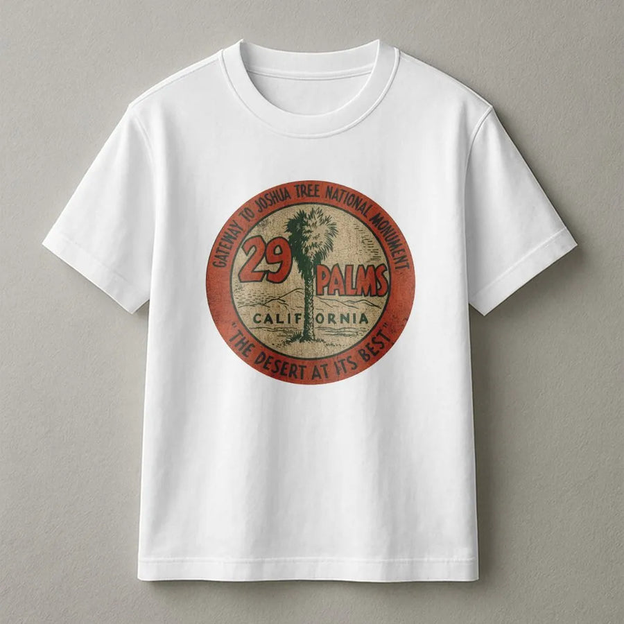 29 Palms California T-Shirt | Retro Military Base & Joshua Tree Park Graphic | Soft Cotton Souvenir Tee | Gift for Marines & Veterans