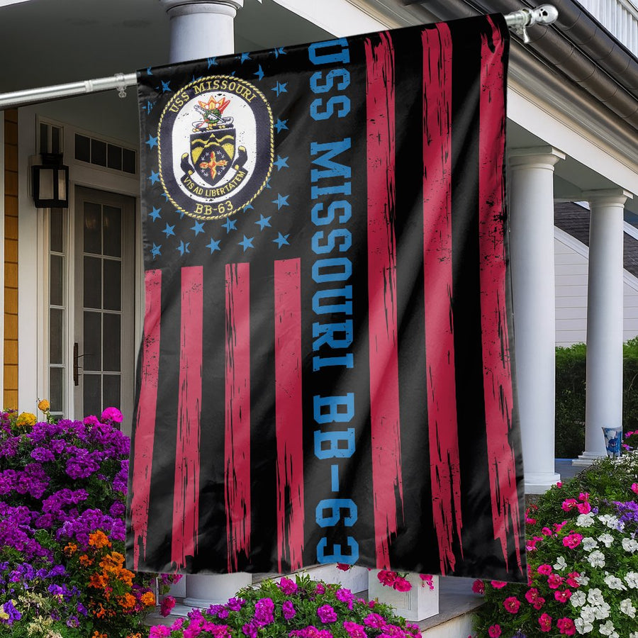 USS Missouri BB-63 Garden Flag | Navy Battleship Veteran Tribute | Premium Weather-Resistant Polyester | Patriotic Gift for Military History Collectors