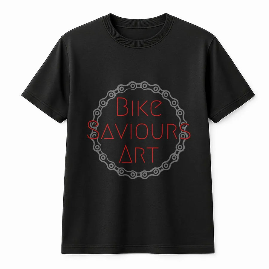 Bicycle Chain Graphic T-Shirt | Minimalist Bike Saviours Art Design | Premium Cotton Apparel | Gift for Cyclists and Bike Lovers