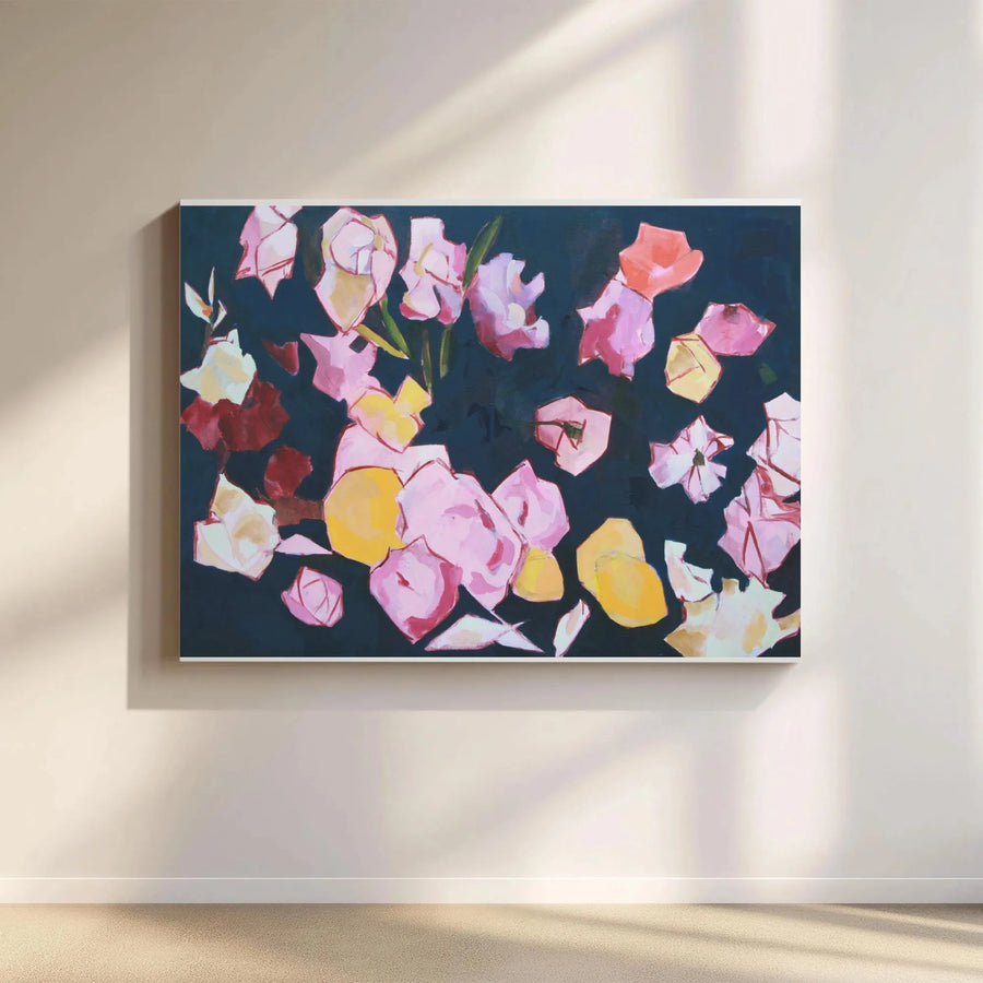 Abstract Floral Canvas Wall Art | Modern Peony Painting Print | Premium Fade-Resistant Gallery Canvas | Living Room Decor Gift