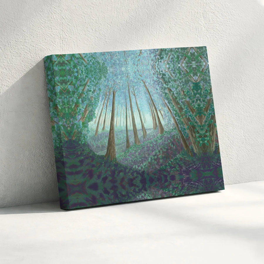 Mystical Forest Canvas Wall Art | Kaleidoscopic Nature Landscape Print | Premium 1.25-inch Gallery Wrap | Enchanting Home Decor for Living Room