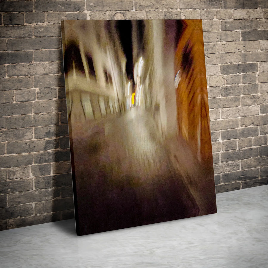 Abstract City Street Canvas Wall Art | Night Motion Blur Streetscape | Gallery-Quality 1.25" Profile | Modern Home Decor Gift