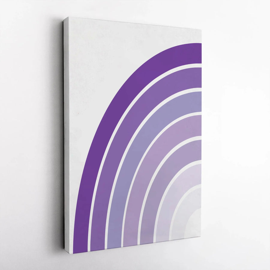 Minimalist Purple Rainbow Canvas | Monochromatic Arch Wall Art | Premium Fade-Resistant Gallery Print | Modern Home & Office Decor