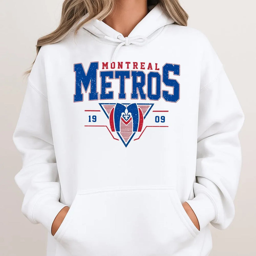 Montreal Hockey Hoodie | Vintage Retro 1909 Distressed Graphic Print | Premium Cotton Blend | Gift for Quebec Sports Fans