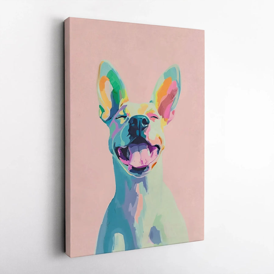 Colorful French Bulldog Canvas Wall Art | Pop Art Dog Portrait | Premium Fade-Resistant Print | Gift for Dog Lovers & Home Decor