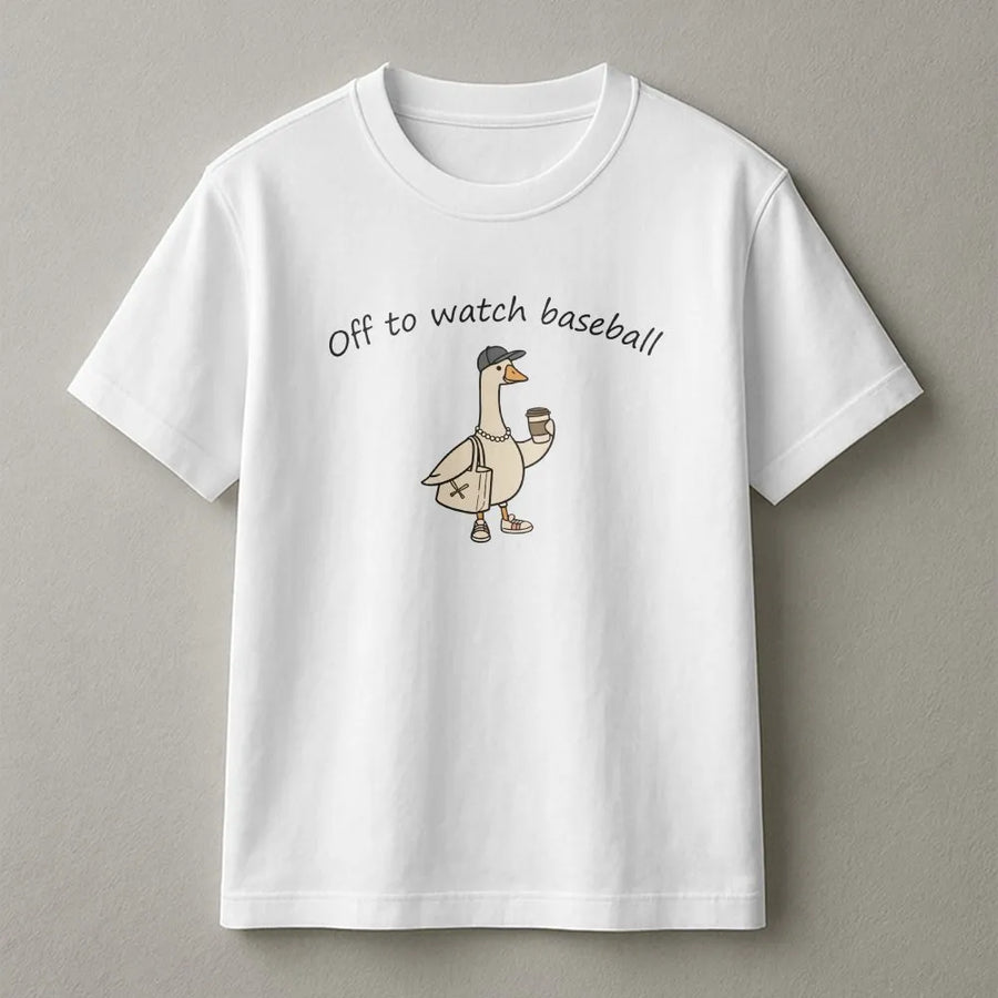 Funny Goose Baseball T-Shirt | Silly Goose Game Day Graphic | Soft Cotton Tee | Gift for Baseball Mom and Sports Fans