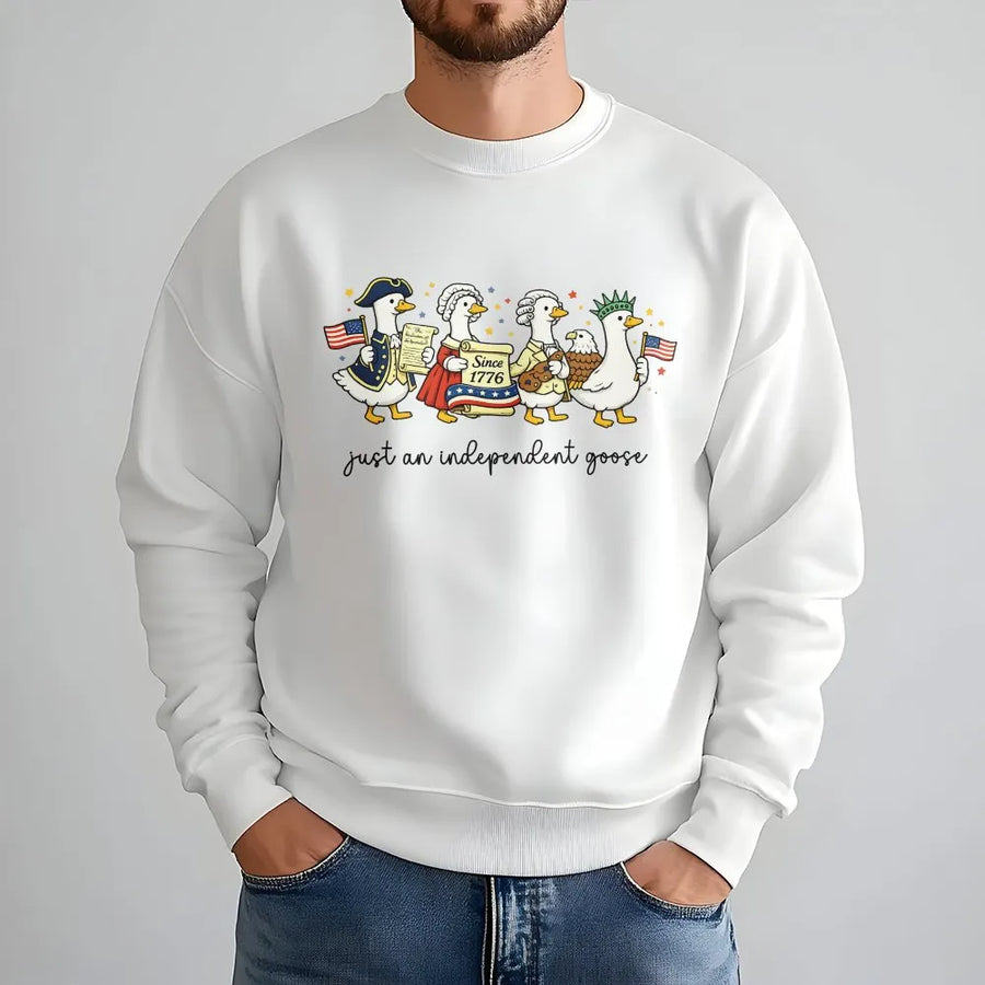 Silly Goose 4th of July Shirt | Funny Patriotic Goose Graphic | Premium Cotton USA Tee | Independence Day Gift for Men & Women