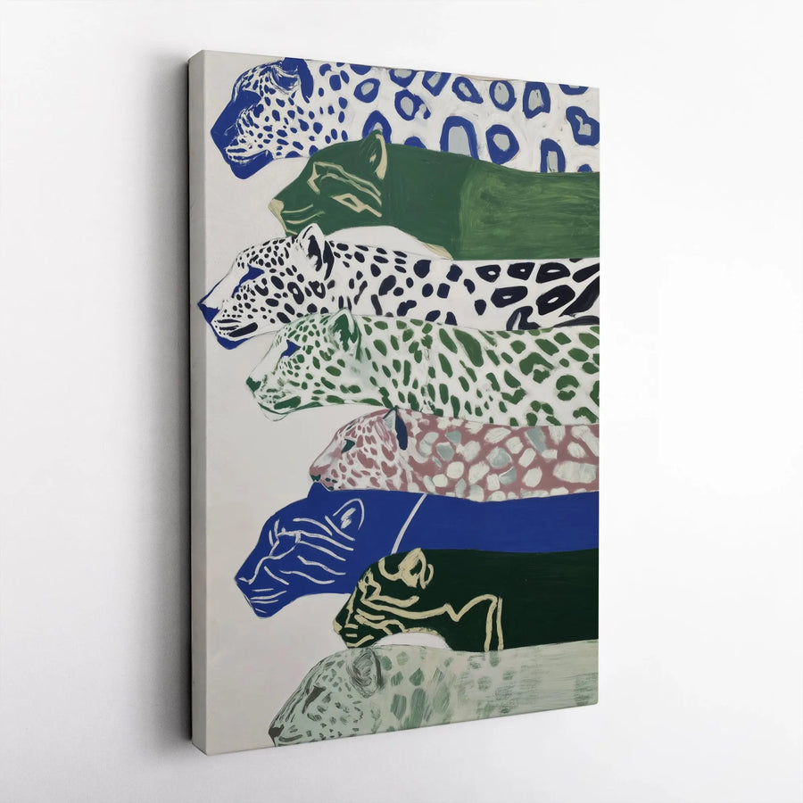 Abstract Leopard Wall Art | Stacked Animal Print Canvas | 1.25 Inch Gallery Wrap | Modern Home Decor Gift
