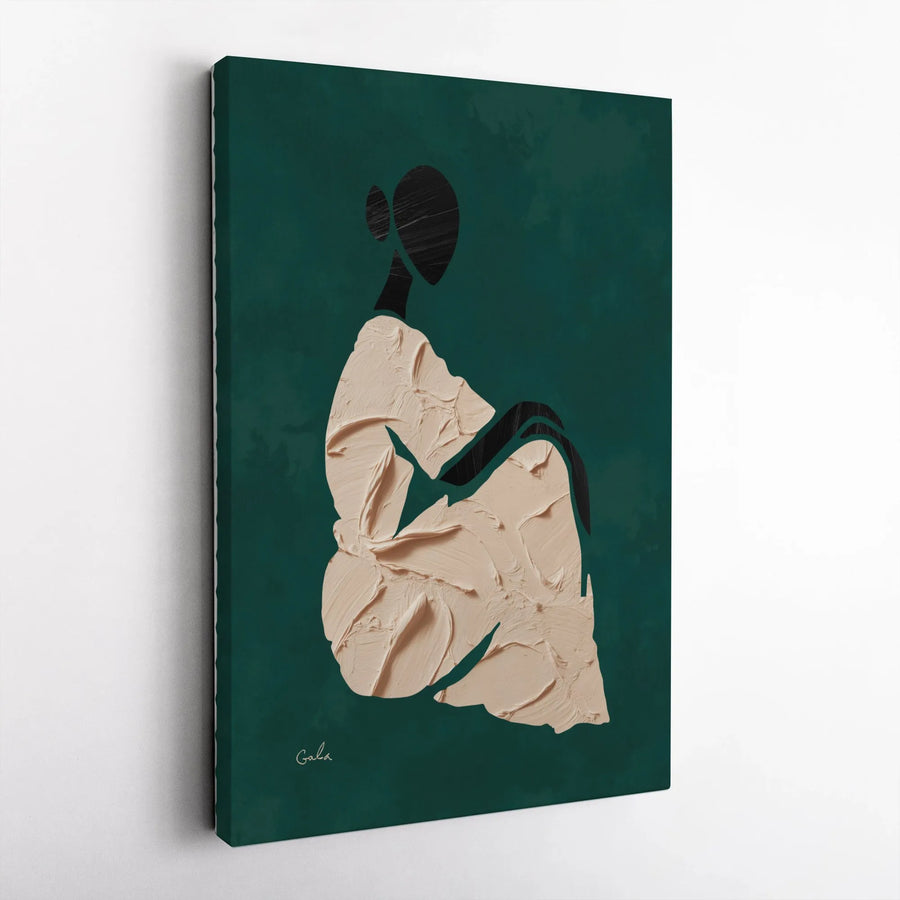 Abstract Woman Canvas Wall Art | 3D Textured Effect Female Silhouette | Premium Thick Gallery Wrap Canvas | Modern Living Room & Office Decor Gift