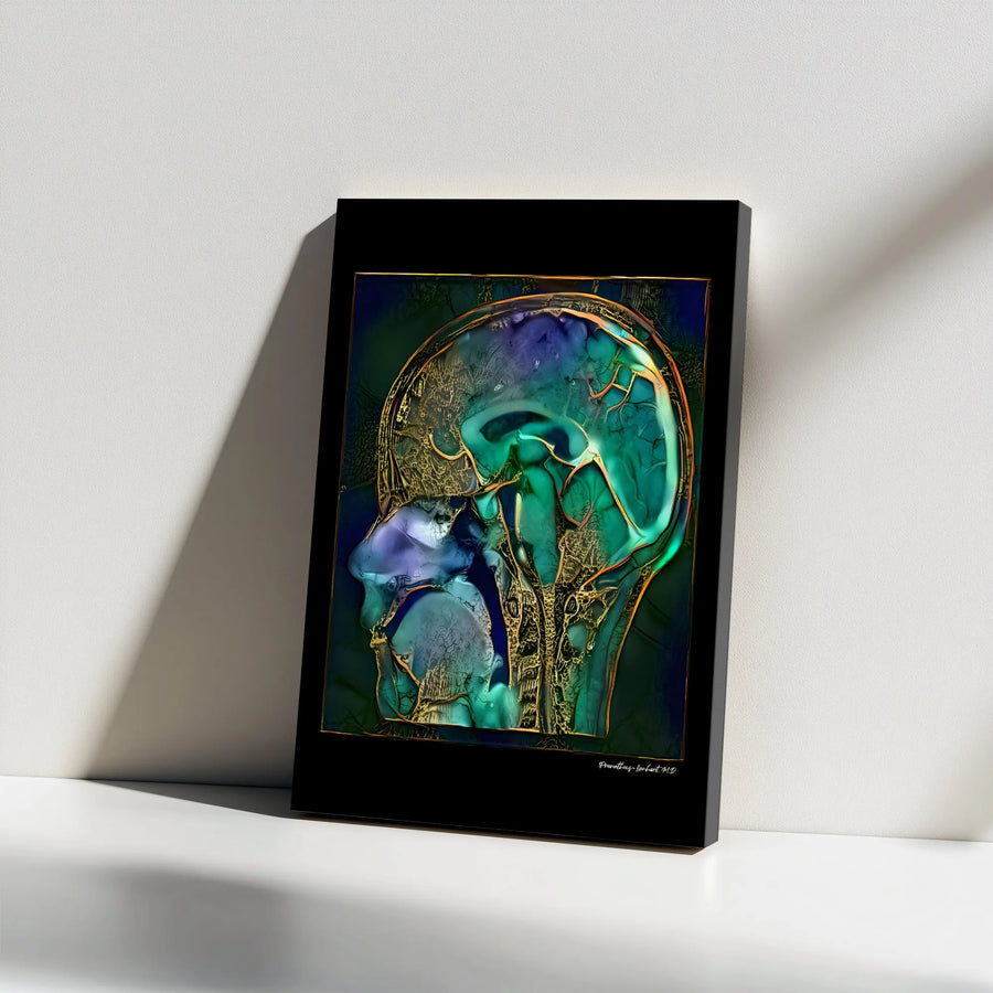 Anatomy Wall Art Canvas Print | Abstract Human Head Illustration | Premium Gallery Wrapped Canvas | Gift for Doctor & Medical Office Decor