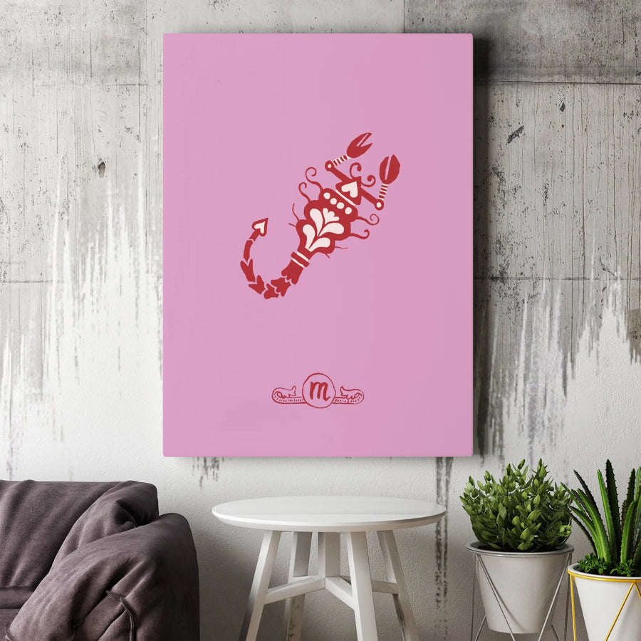 Scorpio Zodiac Vertical Canvas | Minimalist Astrology Wall Art | Premium 1.25" Thick Gallery Wrap | Gift for Horoscope Lover Home Decor
