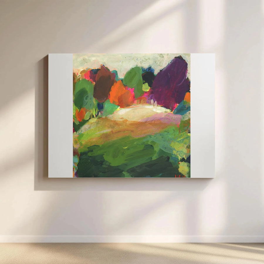 Abstract Landscape Canvas Wall Art | Colorful Expressionist Forest Print | Premium Gallery Wrapped Canvas | Modern Living Room Decor Gift