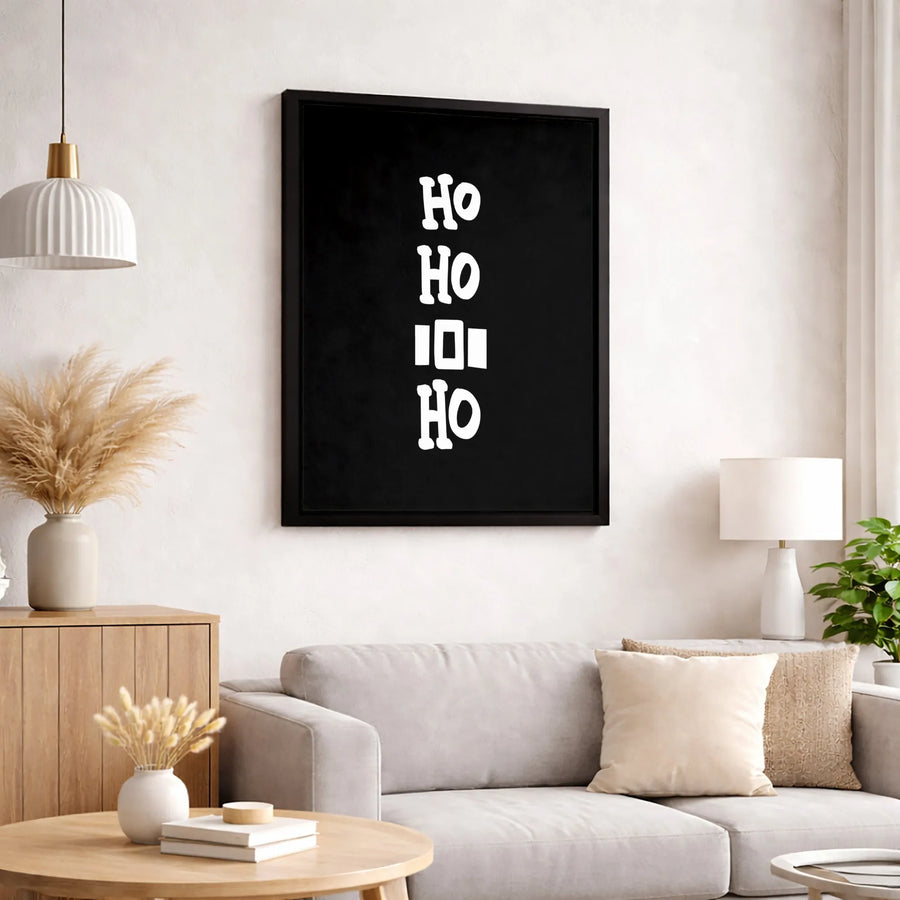 Ho Ho Ho Christmas Wall Art | Minimalist Typographic Canvas Print | Premium Fade-Resistant Decor | Festive Holiday Home Gift