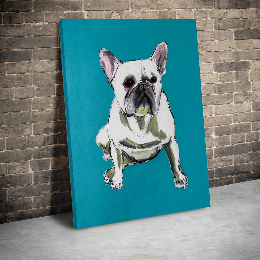 French Bulldog Canvas Wall Art | Modern Frenchie Pop Art Print | Premium Gallery Wrapped Canvas | Gift for French Bulldog Owner