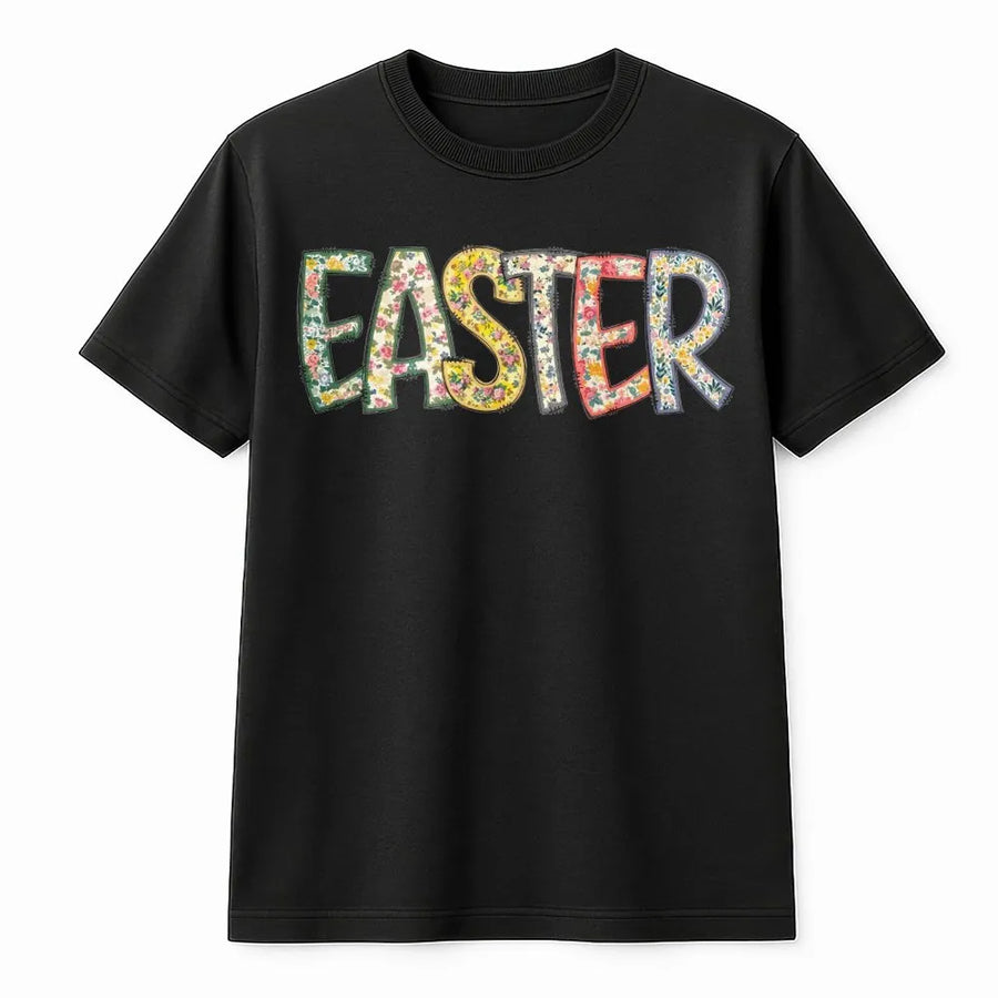 Floral Easter T-Shirt | Boho Spring Flower Graphic Tee | Soft Cotton Premium Apparel | Cute Holiday Gift For Women And Families