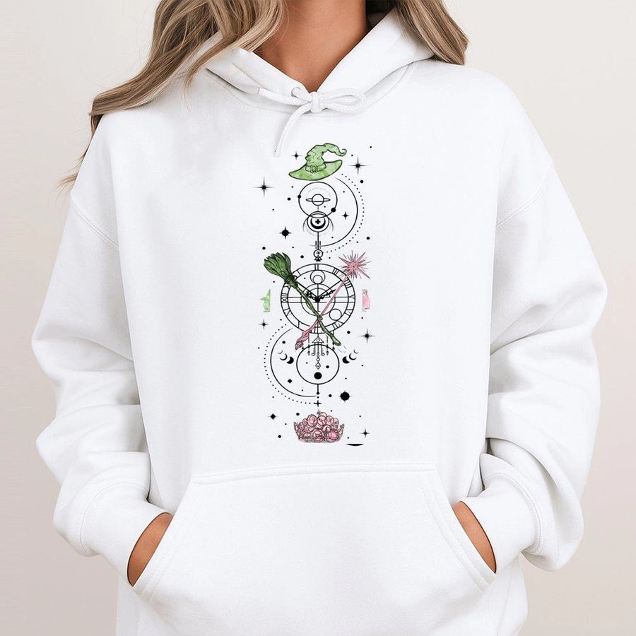 Witchcraft Celestial Hoodie | Magical Graphic Art Design | Premium Cotton Blend | Gift for Musical Theater Fans & Fantasy Lovers