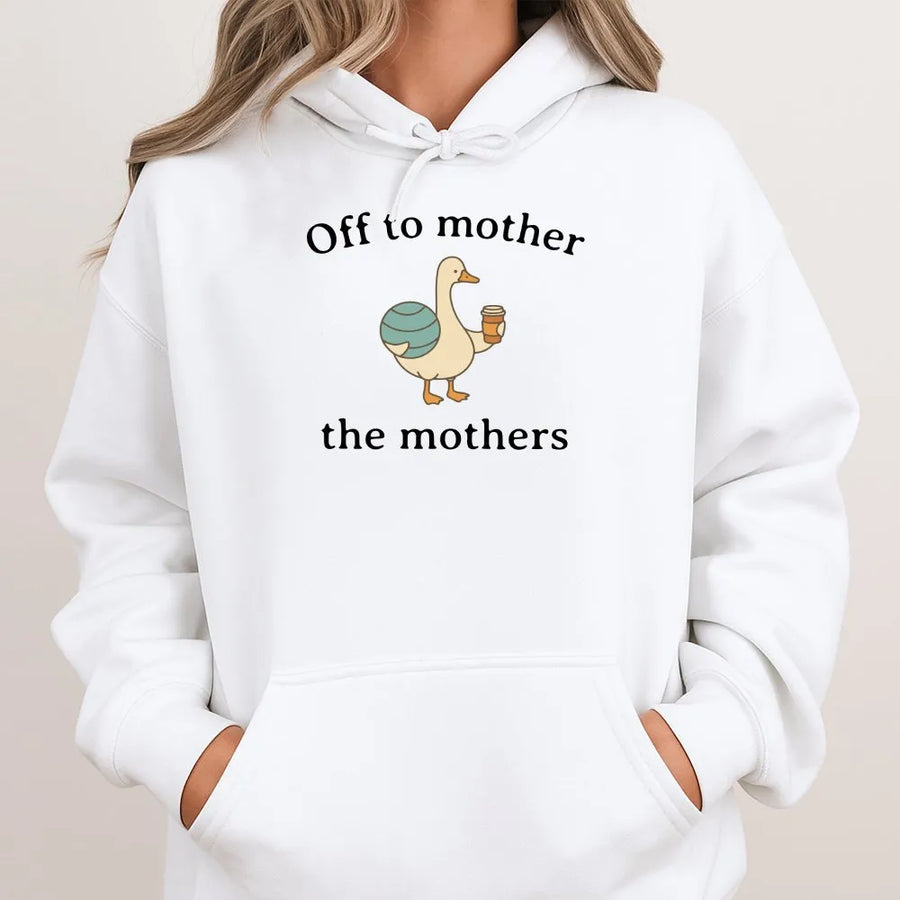 Funny Doula Goose Hoodie | Off to Mother The Mothers Graphic Tee | Soft Cotton | Gift for Birth Coach, Postpartum Doula, L&D Nurse