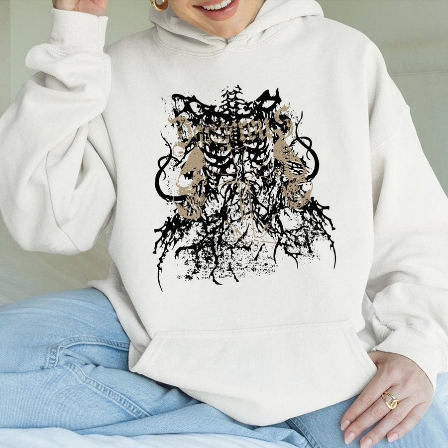 Dangerous Skull Cross Hoodie | Vintage Grunge Aesthetic | Premium Cotton Blend | Unisex Gothic Streetwear Gift for Emo Punk Rock Fans