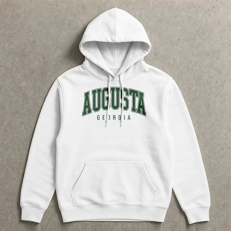 Augusta Georgia Hoodie | Vintage College Font Golf Crewneck | Premium Cotton Blend | Augusta GA Souvenir Gift for Men and Women