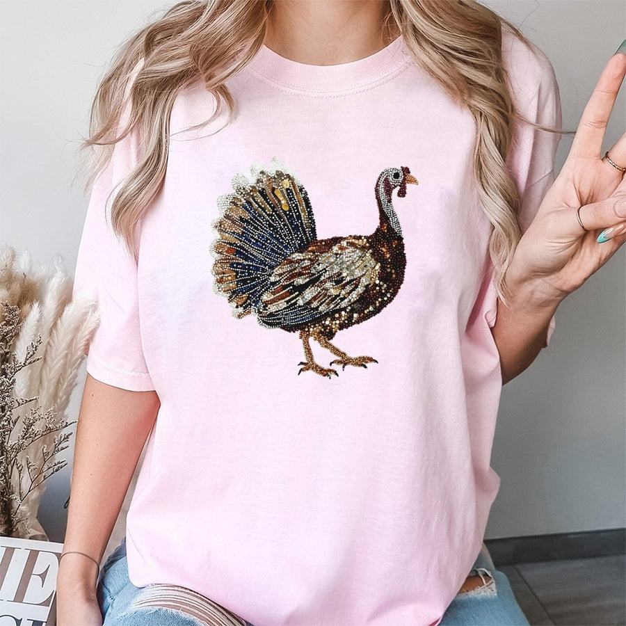 Turkey T-Shirt | Boho Thanksgiving Graphic Tee | 100% Premium Cotton | Cute Autumn Fall Gift For Women And Men