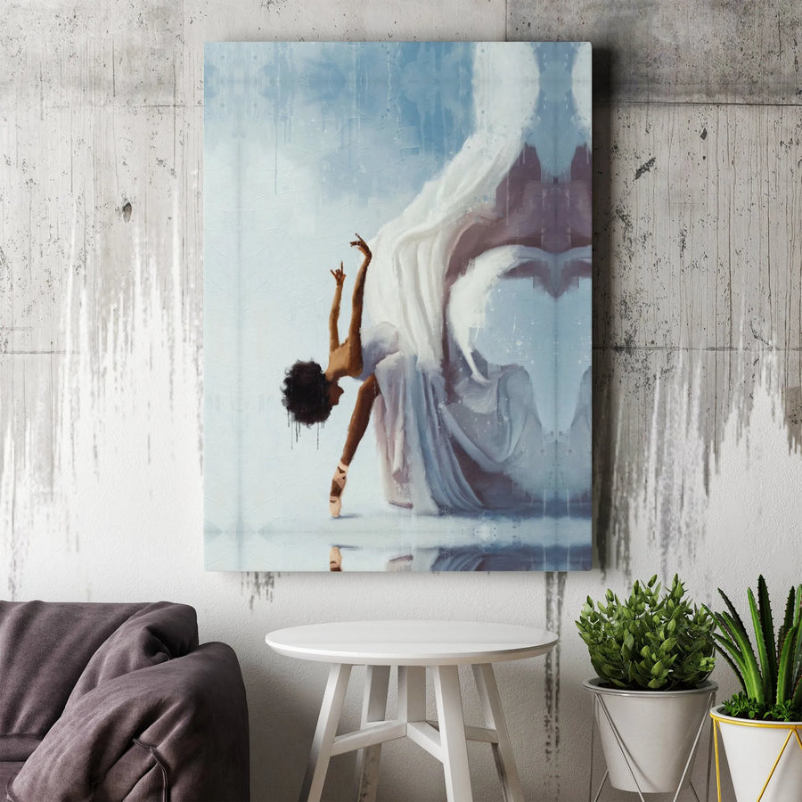 Black Ballerina Wall Art | Abstract Dancer Canvas Print | Premium Gallery Wrapped Decor | Elegant Gift For Dance Lovers