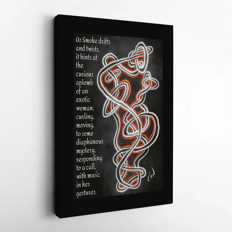 Abstract Neon Smoke Canvas Print | Poetry Wall Art with Celtic Knot Design | Premium 1.25-inch Framed Gallery Quality | Unique Home Decor Gift