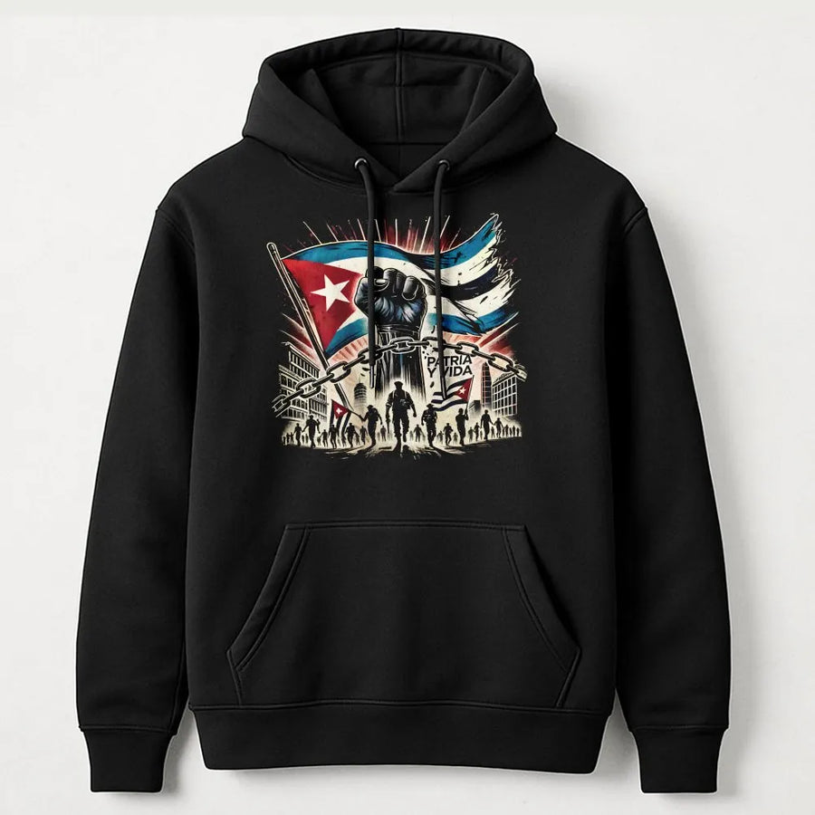 Patria y Vida Hoodie | Cuba Libre Freedom Graphic | Premium Cotton Blend | Patriotic Cuban Protest Gift