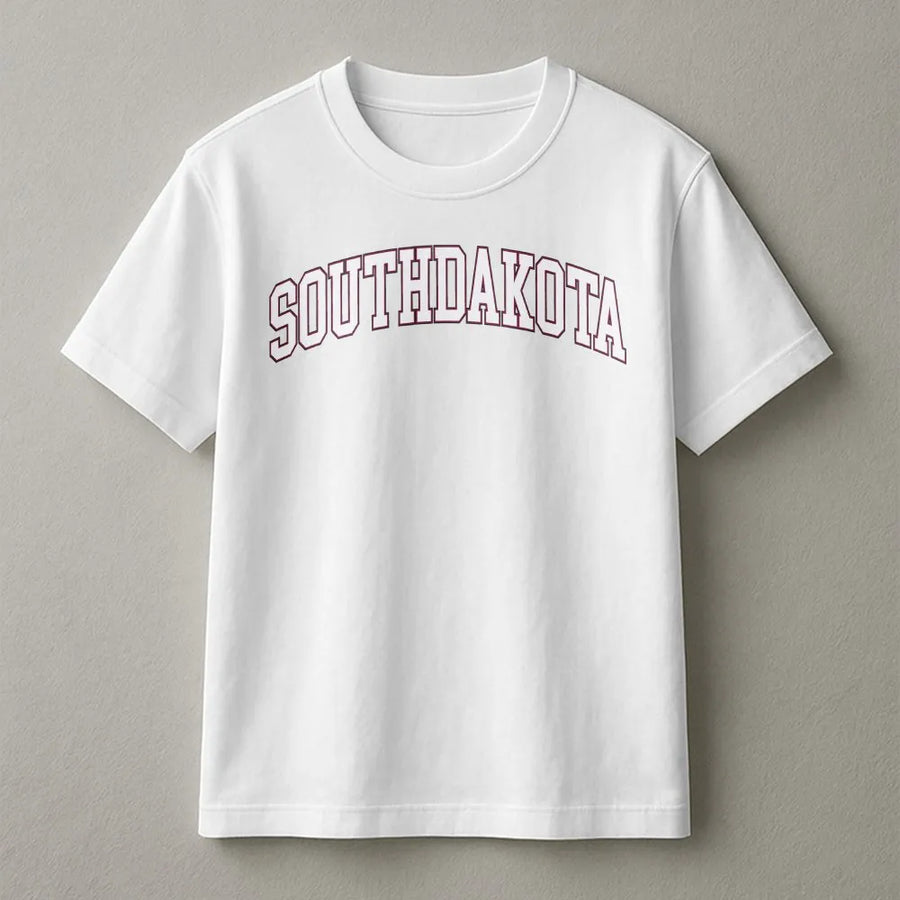 South Dakota State T-Shirt | Retro Collegiate Varsity Arch Design | Premium 100% Cotton Tee | Gift for South Dakota Residents and Alumni