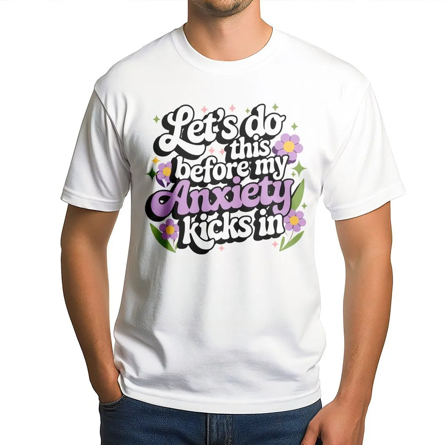 Anxiety Aesthetic T-Shirt | Retro Floral Mental Health Quote Graphic | Premium Soft Cotton | Funny Relatable Gift For Women & Teens
