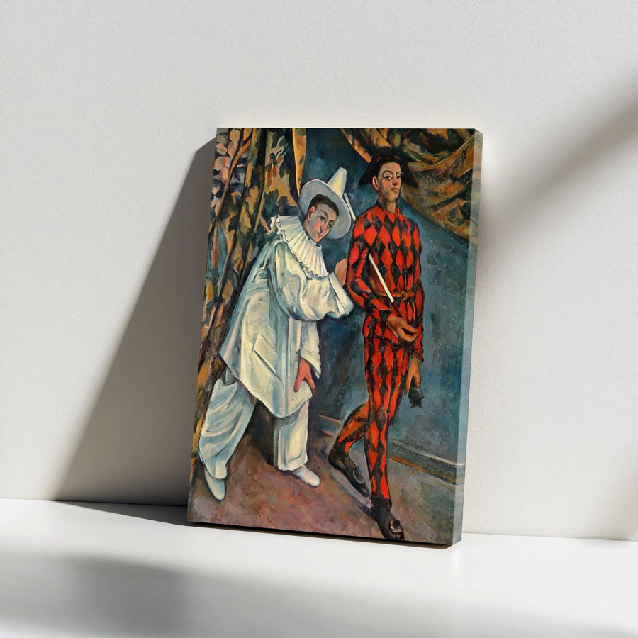 Paul Cézanne Pierrot and Harlequin Canvas Print | Post-Impressionist Wall Art | Thick Gallery Wrapped Canvas | Collector's Gift for Art Lover Home Decor