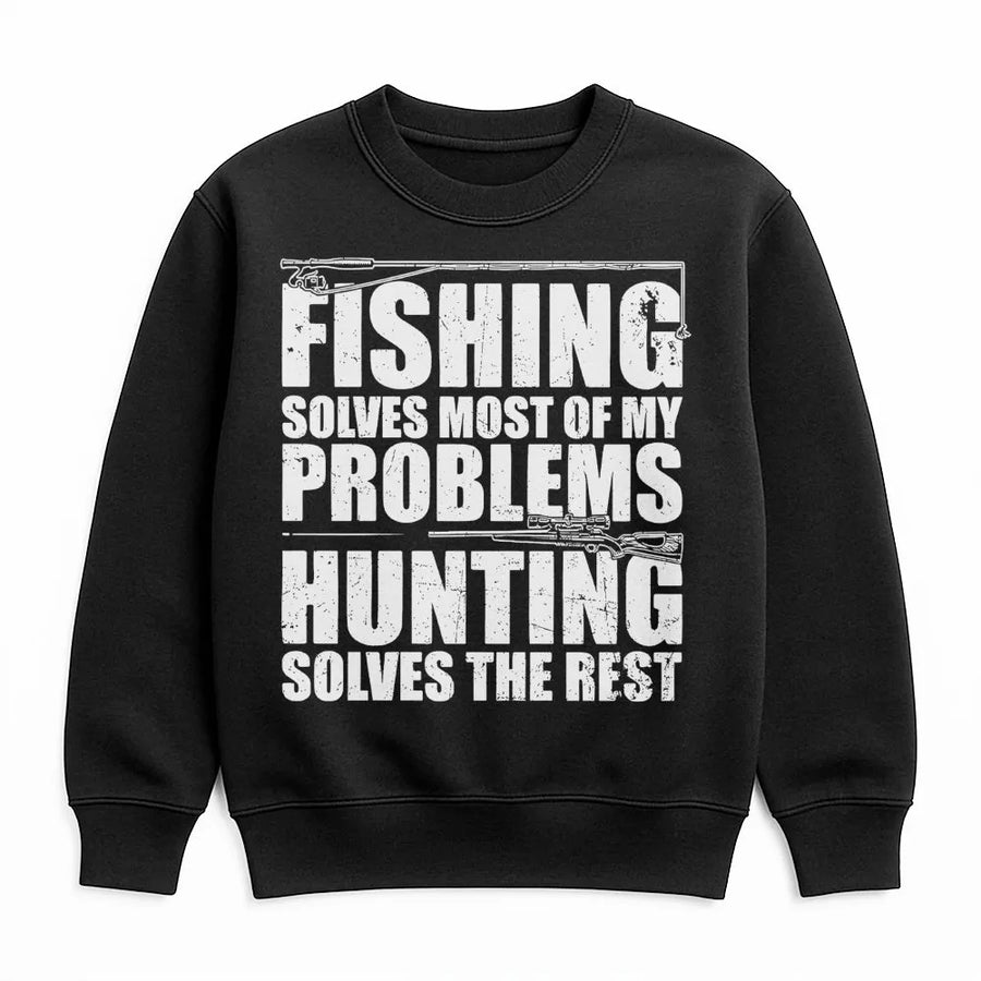 Fishing Hunting Sweatshirt | Funny Outdoorsman Quote Graphic Print | Premium Cotton Blend | Gift for Hunter Fisherman Men Women