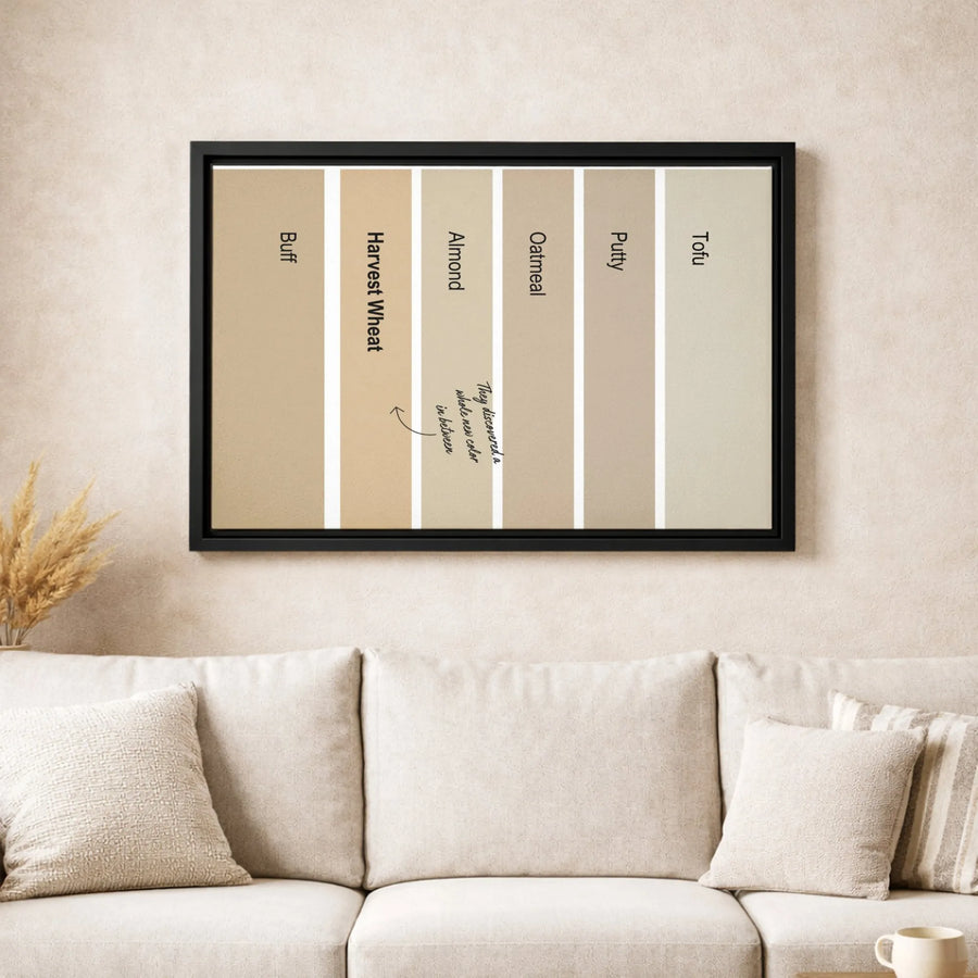 Funny Paint Swatch Canvas | Beige Color Parody Wall Art | Premium Gallery-Wrapped Print | Minimalist Home & Office Decor Gift