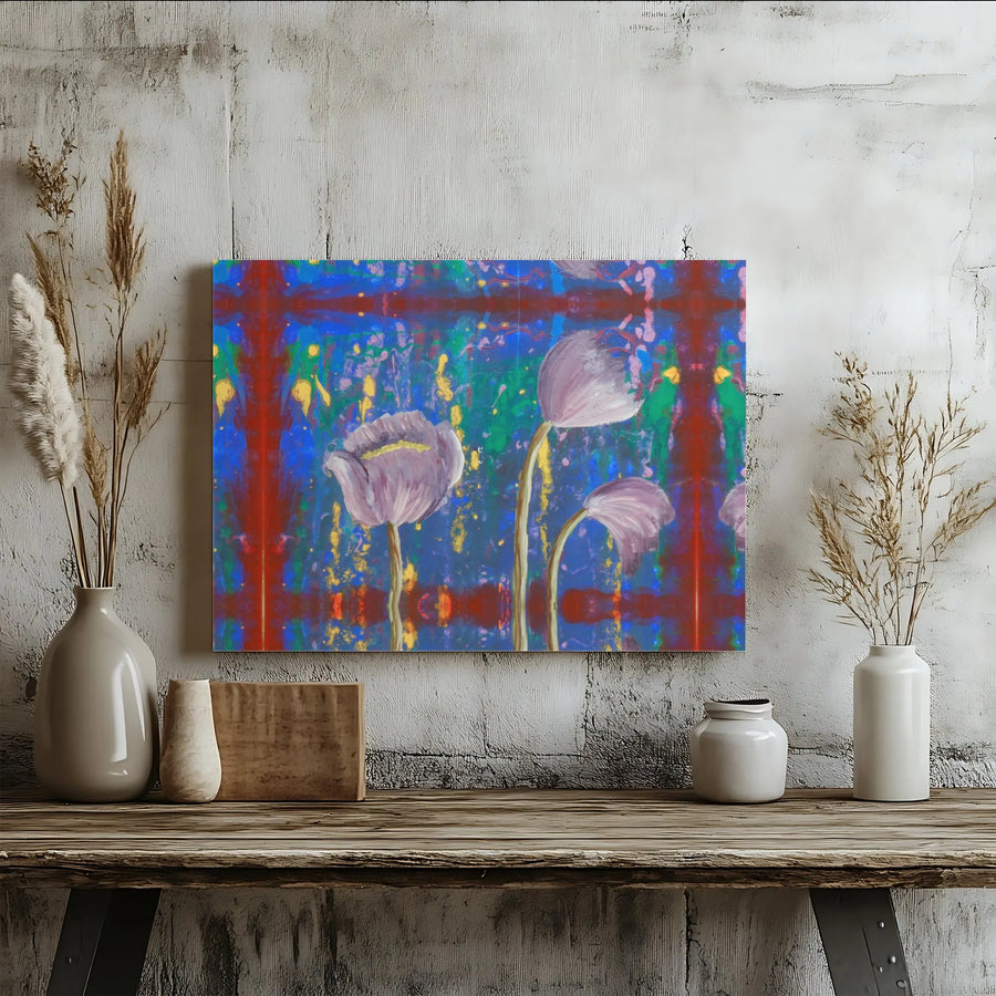 Abstract Purple Tulip Canvas Art | Modern Colorful Floral Wall Decor | Premium Fade-Resistant Gallery Wrap | Artistic Home & Office Gift