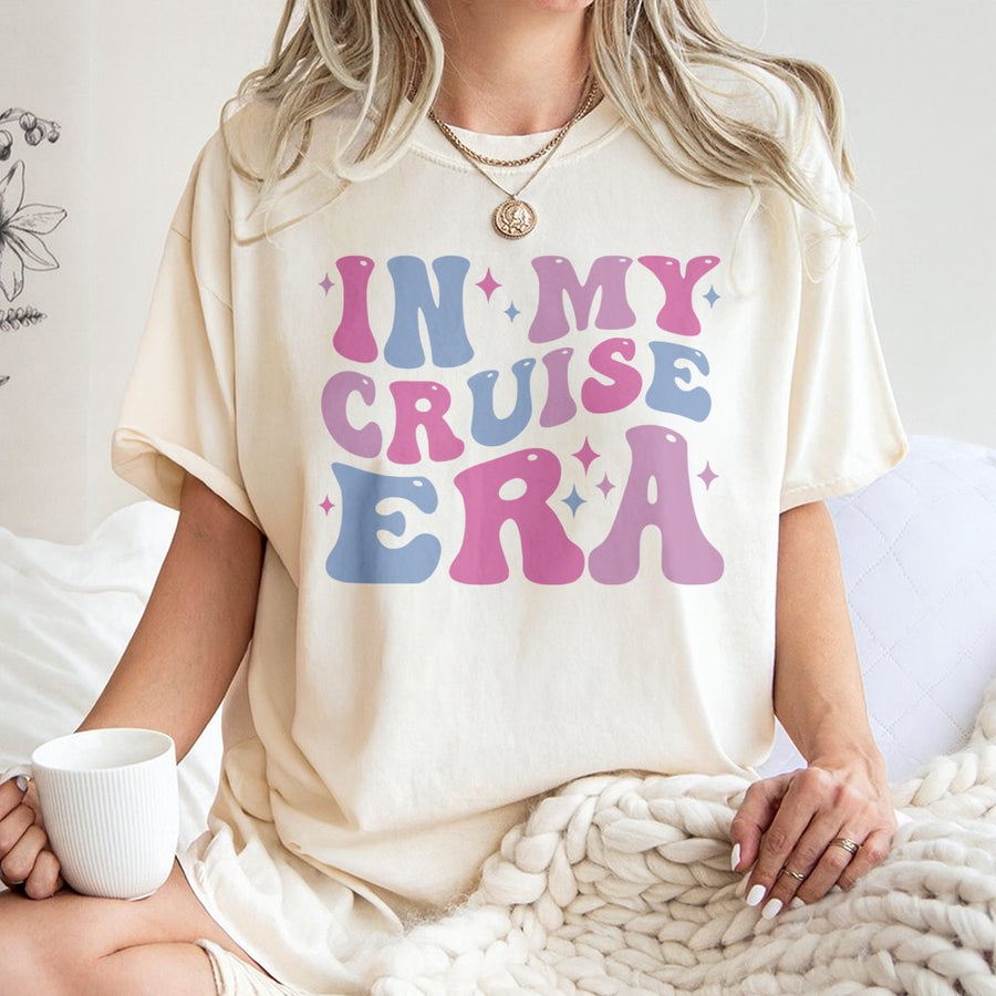 In My Cruise Era T-Shirt | Retro Vacation Aesthetic Graphic | Premium 100% Cotton Tee | Matching Cruise Outfit Gift for Family & Travelers