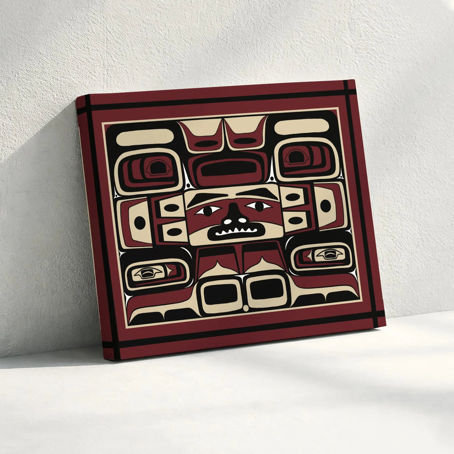 Pacific Northwest Indigenous Art Canvas | Traditional Formline Totem Design | Premium Gallery Wrapped Decor | Gift for Art Collectors